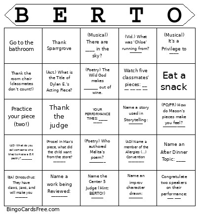 2026 Ind. BERTO Bingo Card