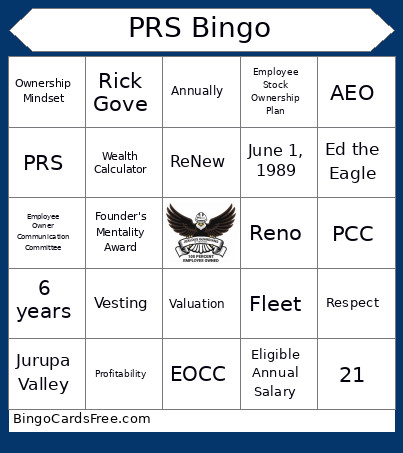 2026 Kickoff Bingo Card