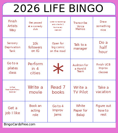 2026 LIFE Bingo Card