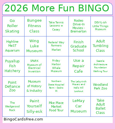 2026 More Fun Bingo Card