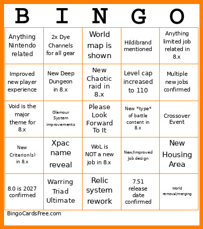 2026 NA Fanfest Bingo Card