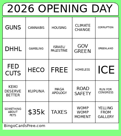 2026 OPENING DAY Bingo Card