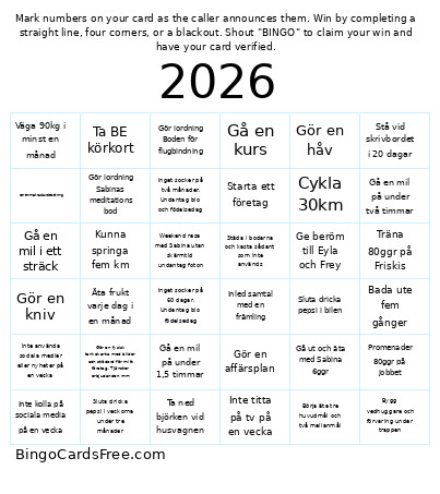 2026 Pappa Bingo Card