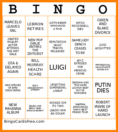 2026 PREDICTIONS Bingo Card 3