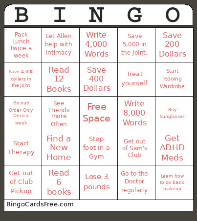 2026 Resolution Bingo Card