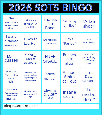 2026 SOTS Bingo Card