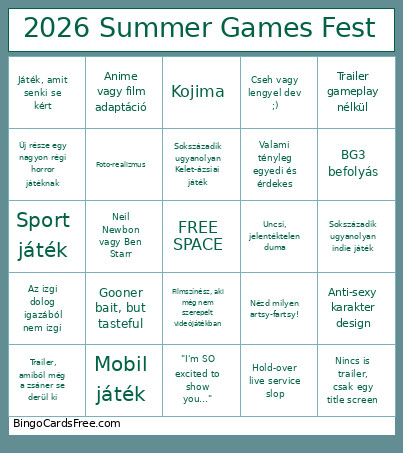 2026 Summer Games Fest Bingo Card