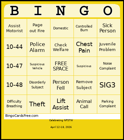 2026 Week Bingo Card