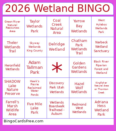 2026 Wetland Bingo Card
