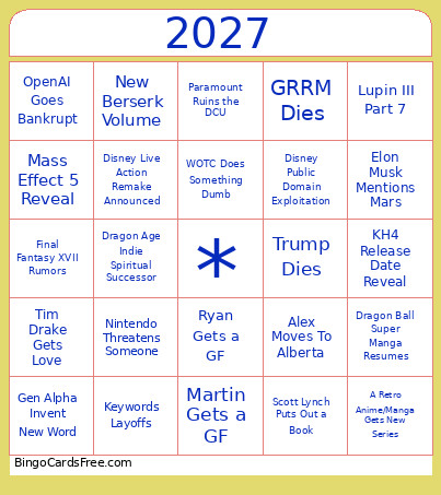2027 Bingo Card