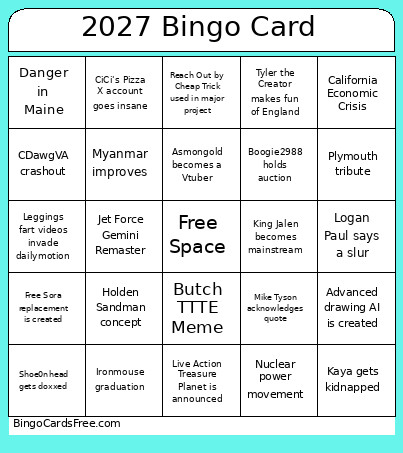 2027 Bingo Card