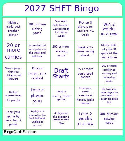 2027 SHFT Bingo Card