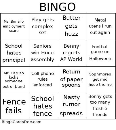 25-26 School Year Bingo Card