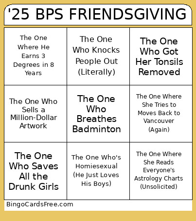 '25 BPS FRIENDSGIVING Bingo Card