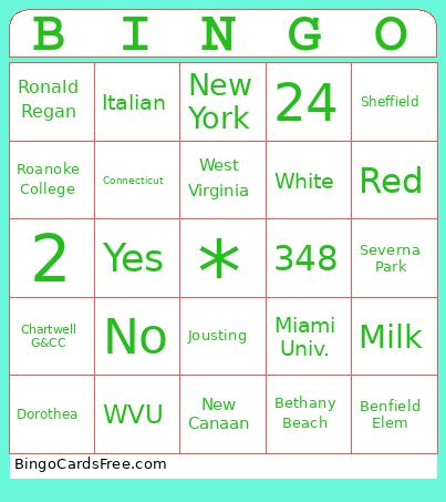 25 Years In Maryland! Bingo Card
