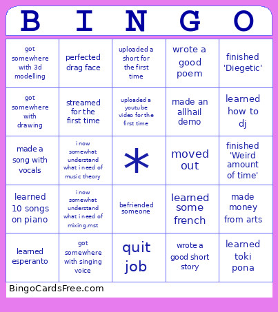 262626 Bingo Card