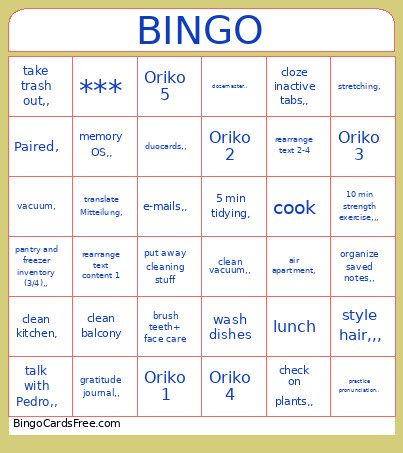 27.03.2026 Bingo Card