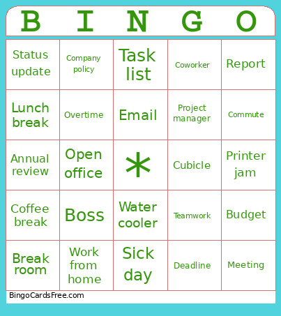 2nd Round May Team Building Bingo Card
