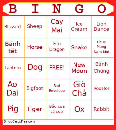2nd Test Bingo Card