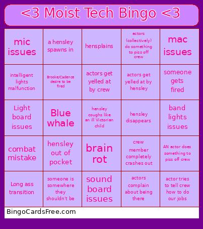 <3 Moist Tech <3 Bingo Card 2