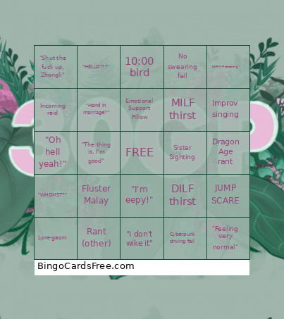 30GP Bingo Card
