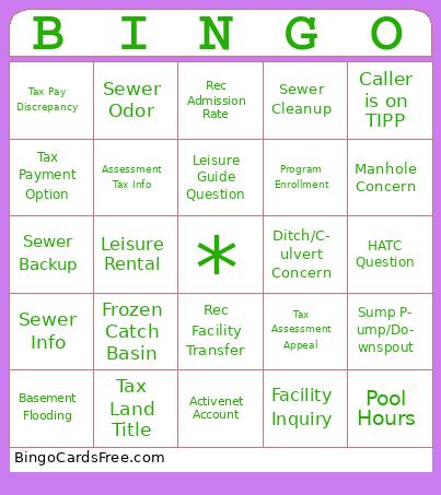 311 bingo Cards Free Pdf Printable Game, Title: BINGO
