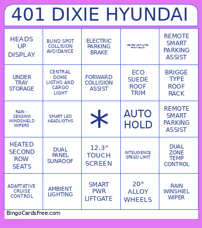 401 DIXIE HYUNDAI Bingo Card