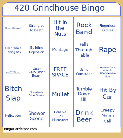 420 Grindhouse Bingo 02 (60 Items) Cards