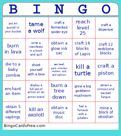4444444 Bingo Card