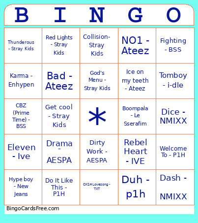 4th Gen Mix 1 Bingo Card