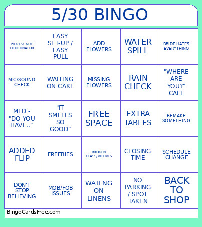 5/30 Bingo Card