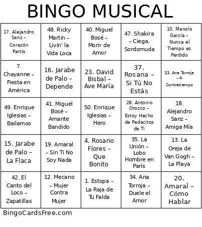 50 CUMPLEAÑOS BELÉN Bingo Card