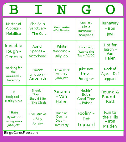 6/11 #4 Bingo Card