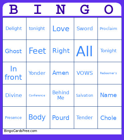 6-14 Service Bingo Card
