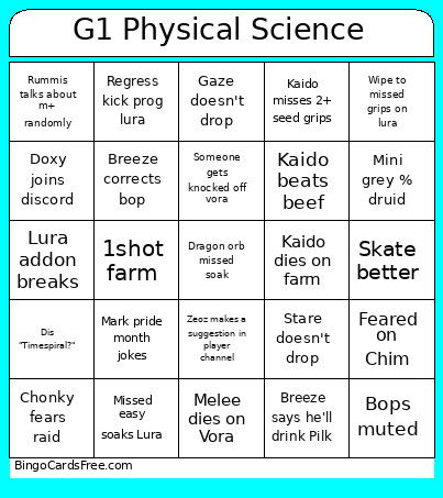 6/2/2026 Raid Night Bingo Card