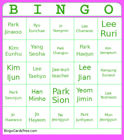 6-4 Class Bingo Card