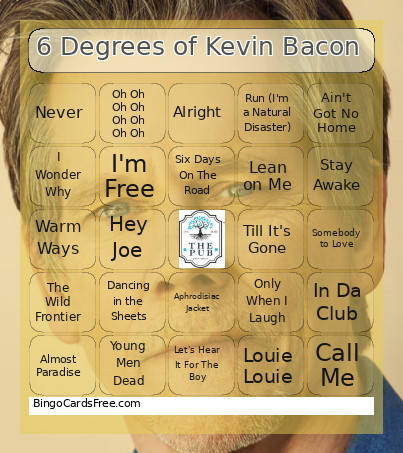 6 Degrees Of Kevin Bacon Bingo Card