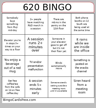 620 BINGO