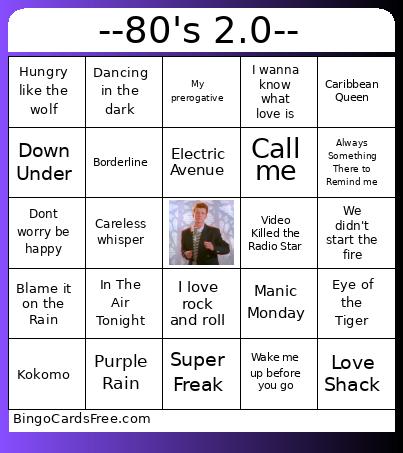 --80's 2.0-- Bingo