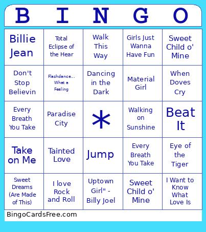 80's Bingo