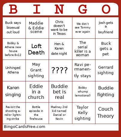 9-1-1 8b Bingo Cards Free Pdf Printable Game, Title: BINGO