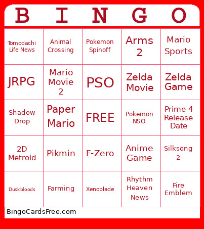 9/12 Direct Bingo Card