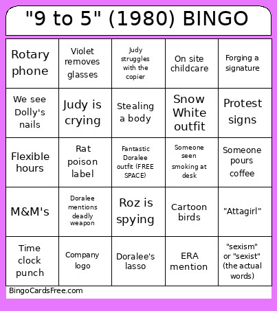 9 To 5 (1980) Bingo Card