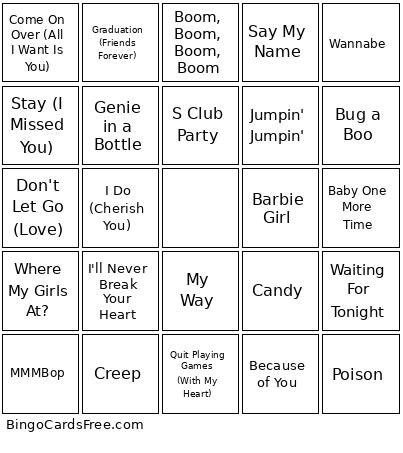 90s Food Court Bingo
