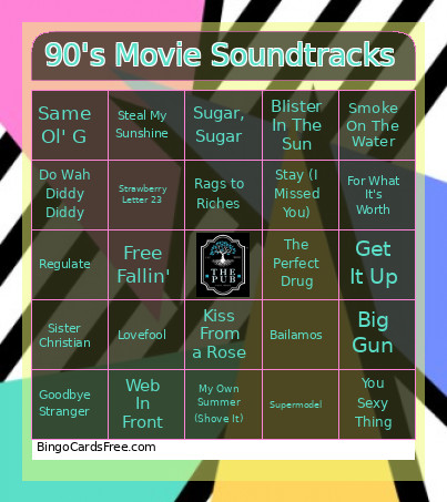 90's Movie Soundtracks Bingo Card