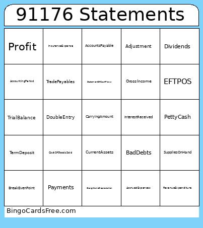 91176 Statements Bingo
