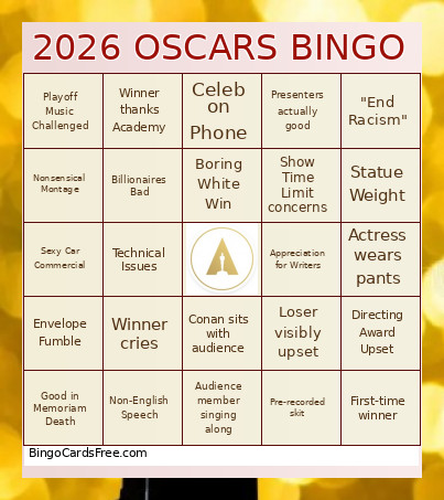 98th Annual Academy Awards - Bingo Card