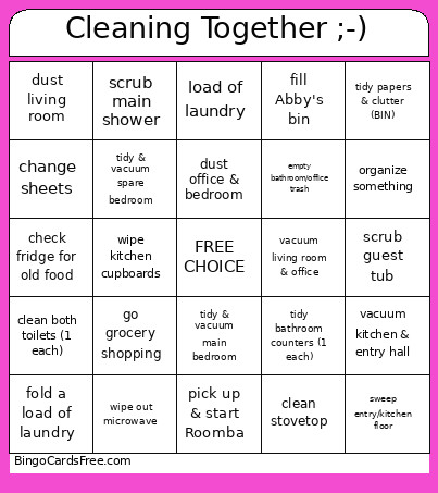 A And S Clean Together ;-) Bingo Card