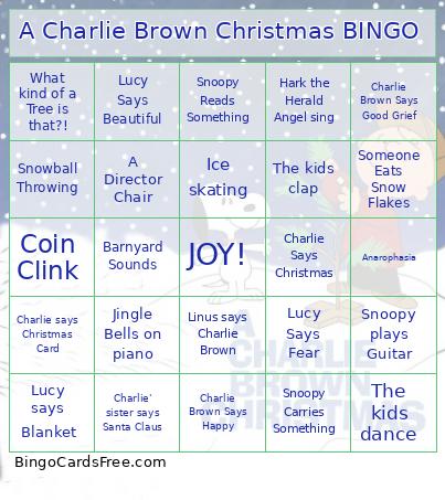 A Charlie Brown Christmas BINGO