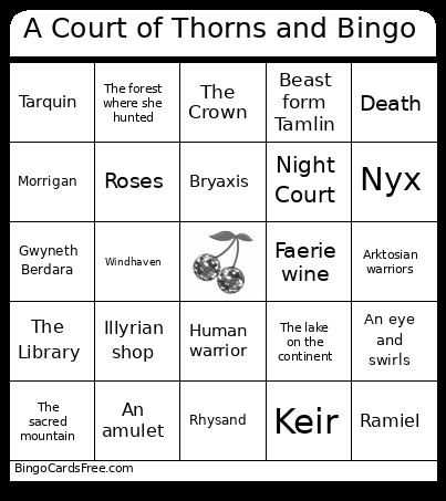 A Court Of Thorns And Bingo Card